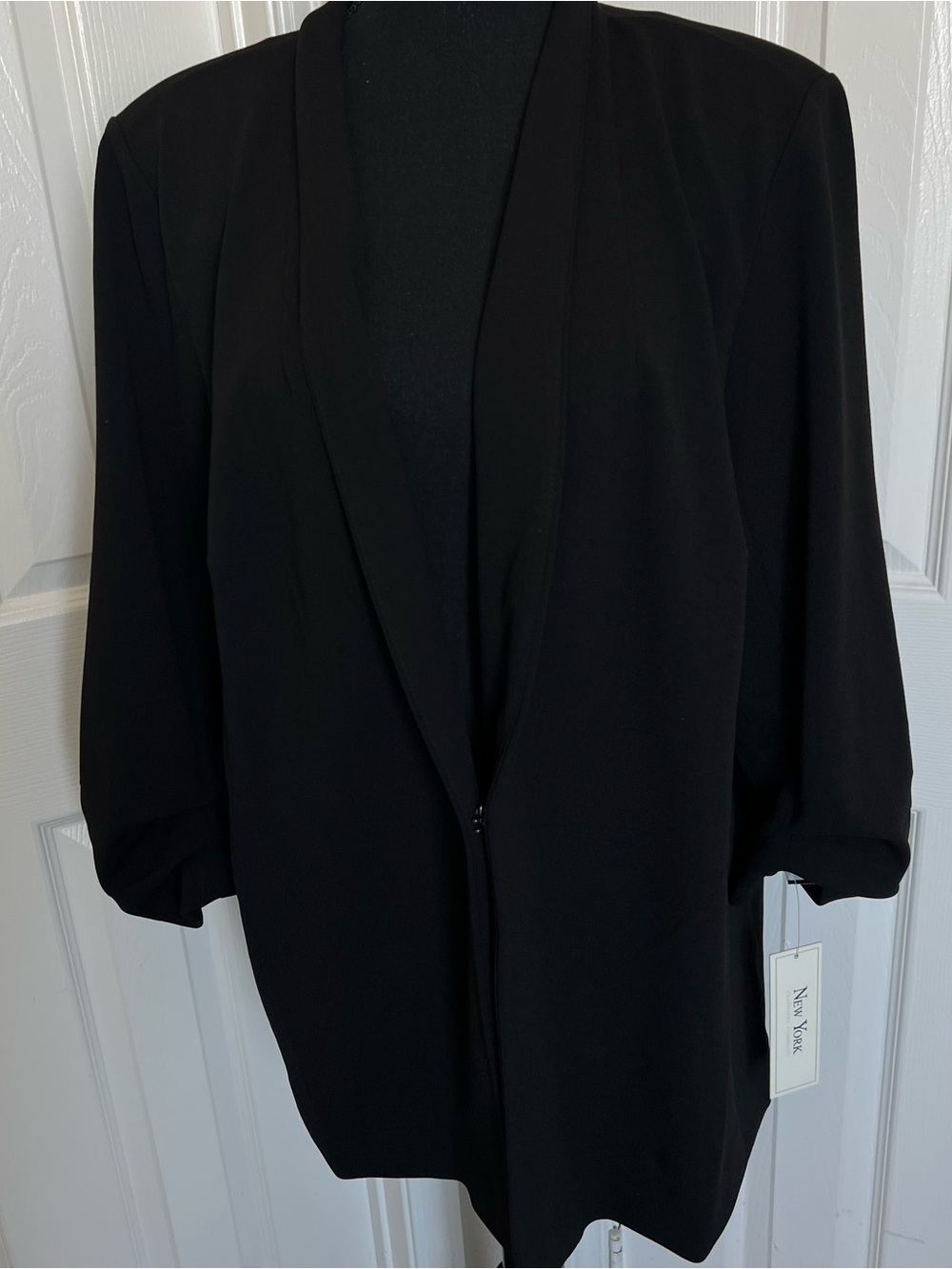 👓 New! New York Clothing Company Black Blazer w Cinched Sleeves Size 2X